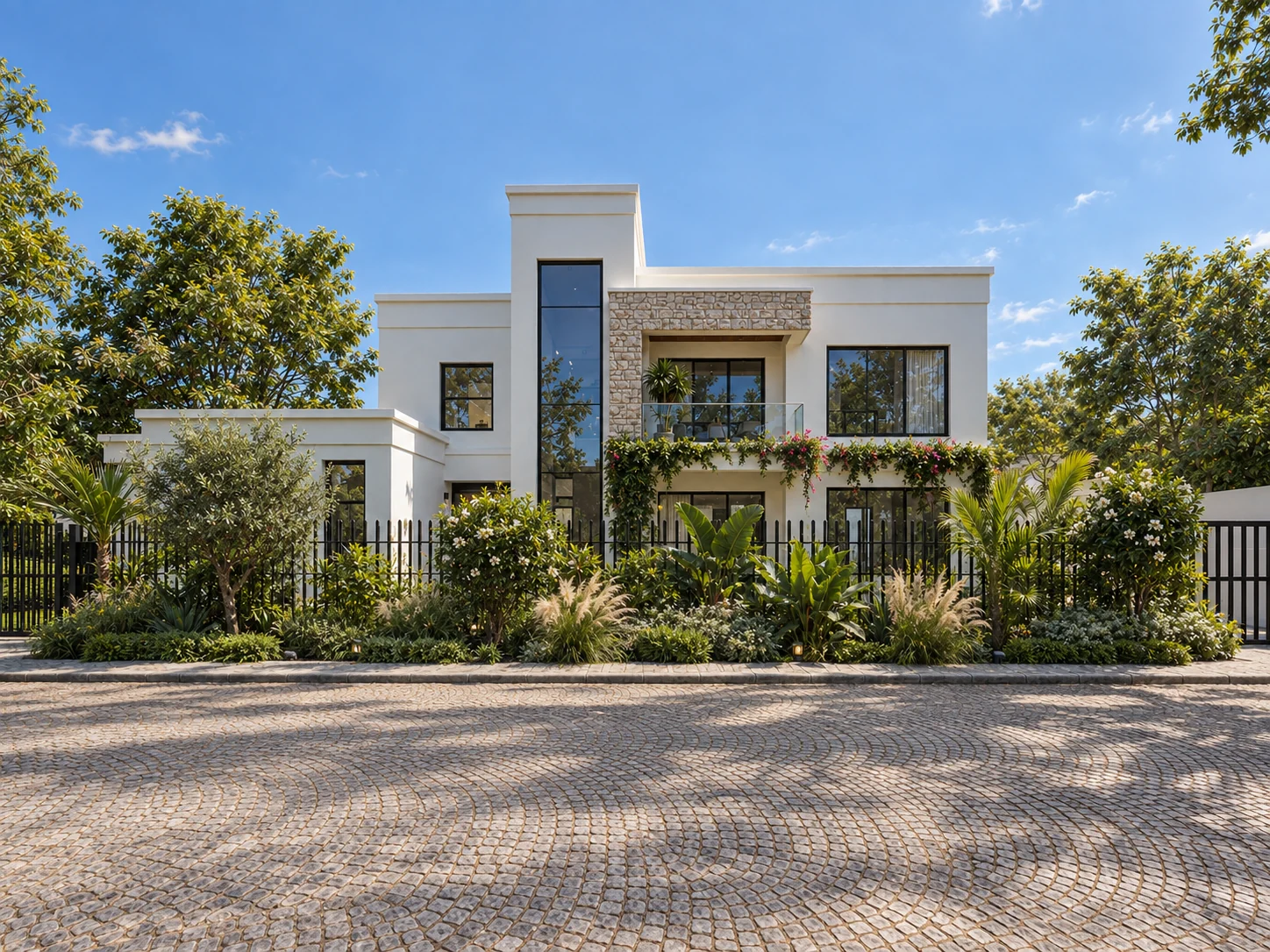 Makridge villa, framed by tropical gardens